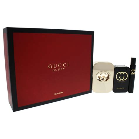 gucci guilty perfume set for her|gucci guilty women's perfume set.